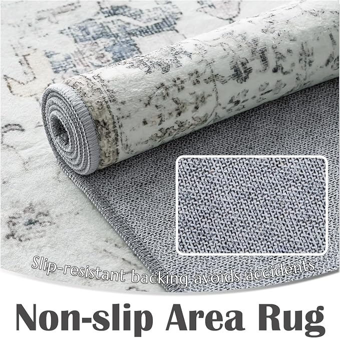 jinchan Kalen Runner Rug 2x7 Washable Area Rug Soft Grey Vintage Hallway Indoor - Image 8