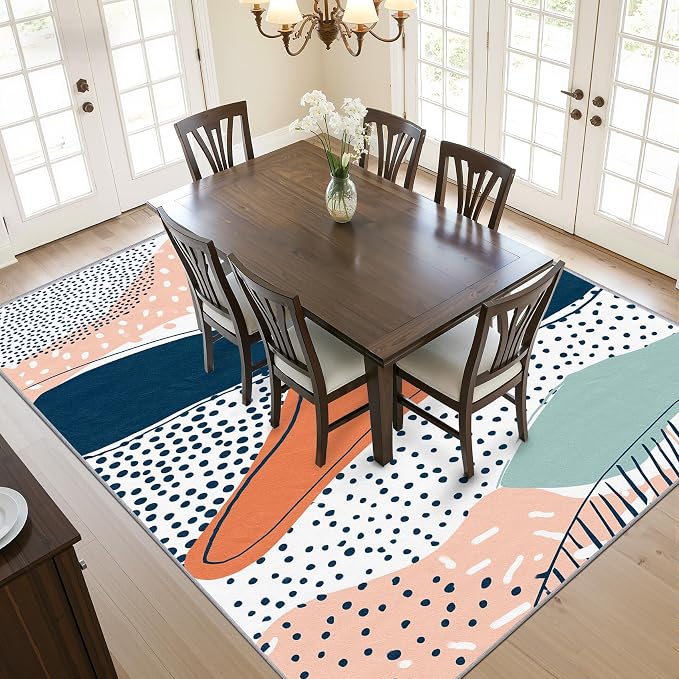 Boho Rug - 2x3 Area Rugs, Polka Dot Color Block Entryway Rug, Abstract - Image 6