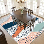 Abstract Rug - 4x6 Rug, Polka Dot Color Block Area Rugs, Boho Multicolor Low - Image 6