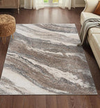LUXE WEAVERS Lagos Collection 7983 Grey 5x7 Art Deco Area Rug - Image 5