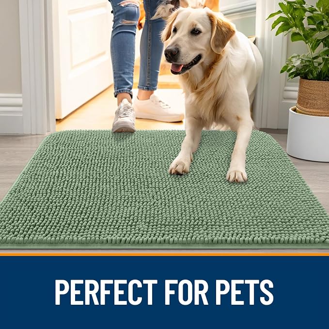 OLANLY Dog Door Mat for Muddy Paws 70x46, Absorbs Moisture and Dirt, Absorbent - Image 6