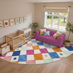 jinchan Macy Kids Rug for Classroom 8ft Radius Corner Washable Area Rug Modern - Image 3