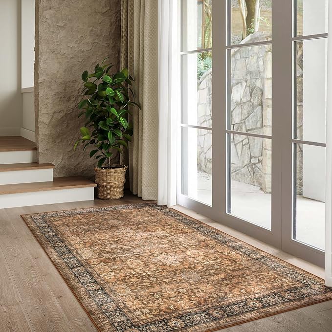 Morebes Washable Living Room Rug 5x7, Vintage Room Rugs - Image 2
