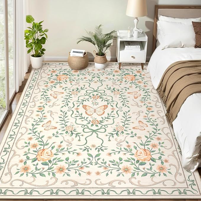 GarveeHome Washable Floral Area Rug 5x7 - Image 8