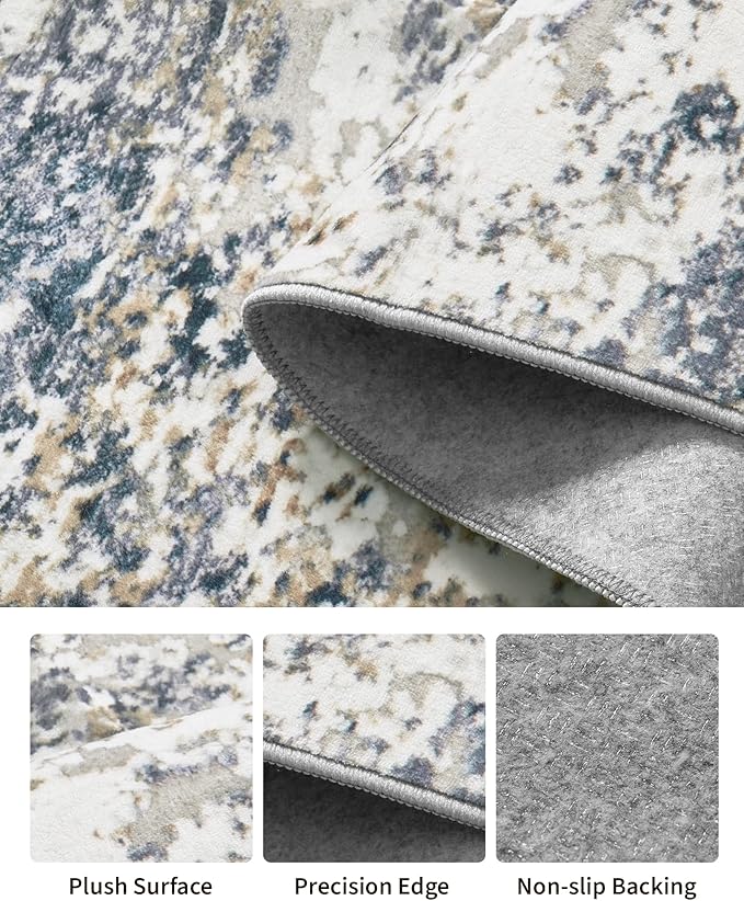 Art&Tuft Washable Rugs 9x12, Abstract Area Rugs 9x12 Living Room - Image 6