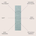 JONATHAN Y Haze Solid Low-Pile Aqua Blue Runner Rug 2x12, Minimalist, - Image 2