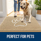 OLANLY Dog Door Mat for Muddy Paws 59x35, Paw Print Design, Absorbs Moisture - Image 6