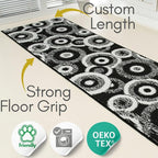 Custom Size Black Hallway Runner Rug | Cut to Length 2'3" x 6' | Non-Slip & - Image 2