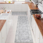 jinchan Fiora Runner Rug 3x8-2pcs Kitchen Washable Vintage Rug Hallway Rug - Image 2