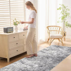 3X8 Washable Runner Rug for Hallway: Soft Neutral Modern Abstract Area Rug - Image 4