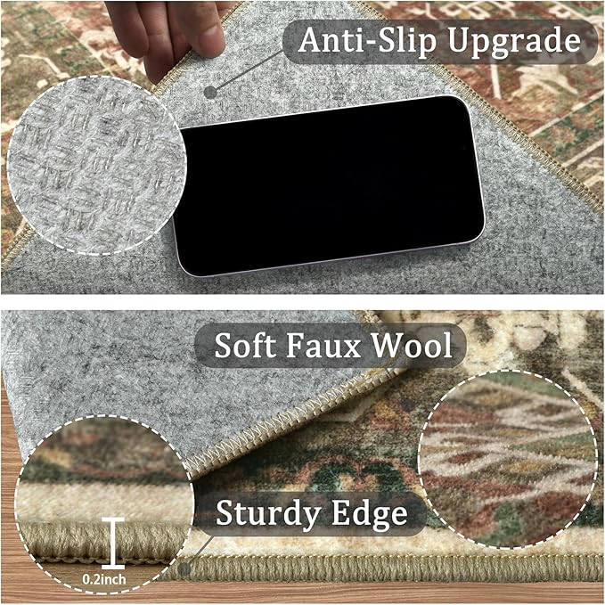 6x9 Machine Washable Area Rug for Living Room, Kids and Pets Friendly for - Image 6