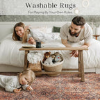Phantoscope Washable Area Rug 4'x6' Non-Slip, Vintage Neutral Xmas Rugs - Image 9