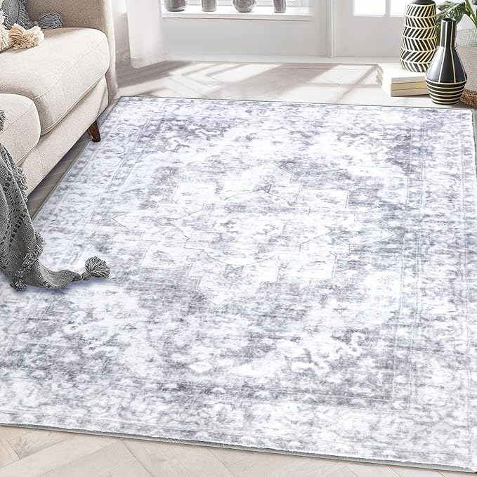 COMSLE 4x6 Rugs for Living Room Washable Area Rugs for Bedroom Faux Wool by COMSLE