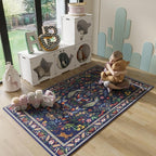 Rugcomf 3x5 Rug Washable Area Rug Floral Office Rug Non Slip Small Carpet by Rugcomf