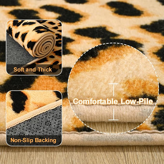 Amearea Soft Leopard Rugs for Bedroom Living Room, 6x9 Modern Cheetah Print - Image 3