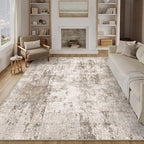 10x14 Area Rug Brown Grey Abstract Living Room Bedroom Washable Carpet Neutral - Image 5