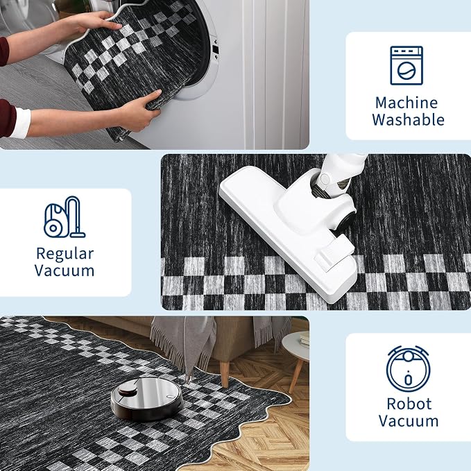 GarveeHome Area Rug 6x9 Large Living Room Modern Border Throw Rug - Image 6