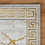 GLORY RUGS Area Rugs Marble 2x7 Cream Gold Carpet Modern Abstract Rug Living - Image 5