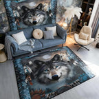 Western Wolf Large Area Rug 5x7 Bohemian Dream Catchers Living Room Rug | - Image 4