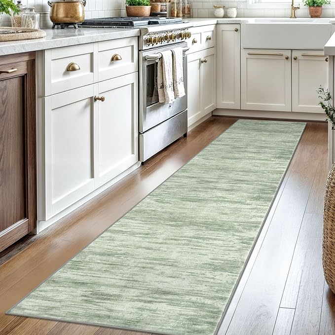 2x8 Modern Abstract Runner Rug for Hallways, Lime Green Super Soft Hallway - Image 2