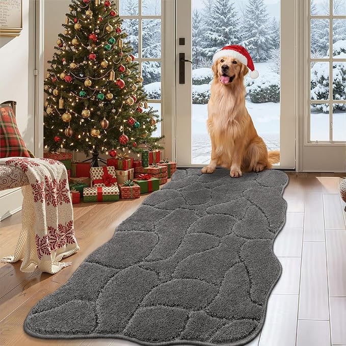 Large Dog Door Mat for Muddy Paws, 24x59 Absorbent Dirt Trapper Long Door Mat by BSICPRO