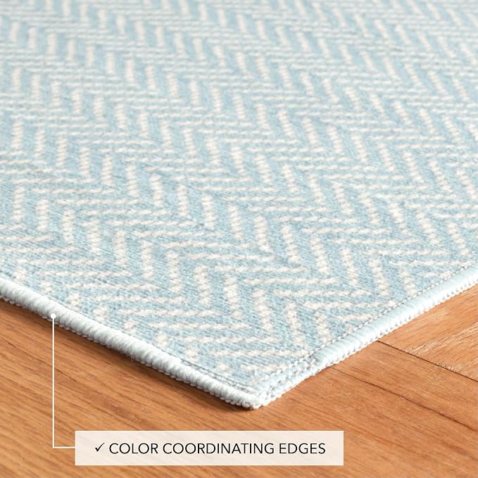 Dash and Albert Herringbone Machine Washable Area Rug - Image 5