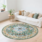 U'Artlines Boho Vintage Round Area Rug 6ft Machine Washable Low Pile Soft Floor - Image 9