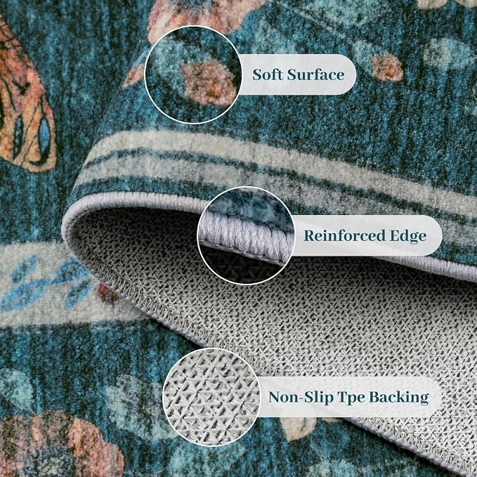 3x5 Washabl Rug with Insect Print - Image 5