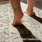 Washable 2x3 Entryway Rug, Boho Non-Slip Door Mat Vintage Distress Small Rugs - Image 4