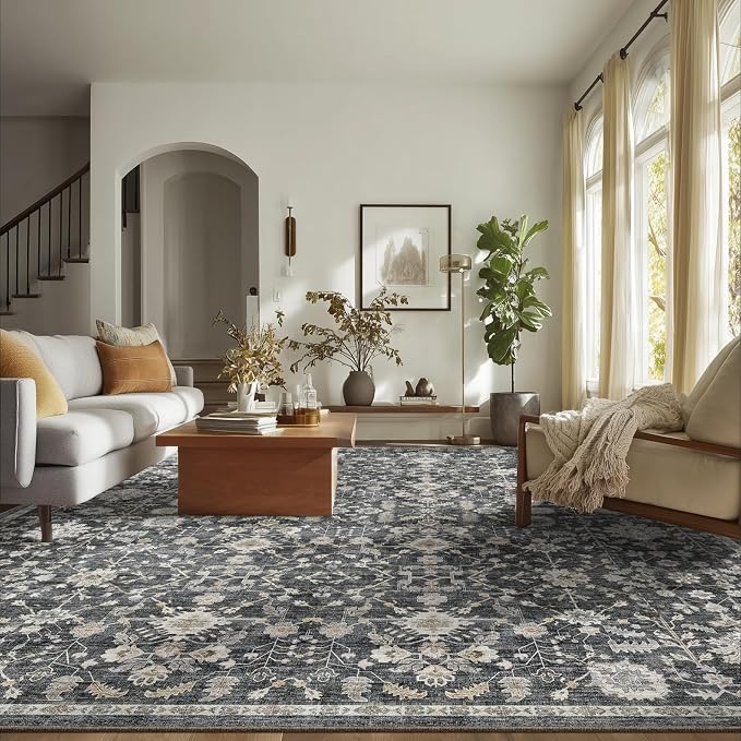 8x10 Washable Area Rugs Ultral Soft Non-Slip Stain Resistant Vintage Boho Large - Image 3