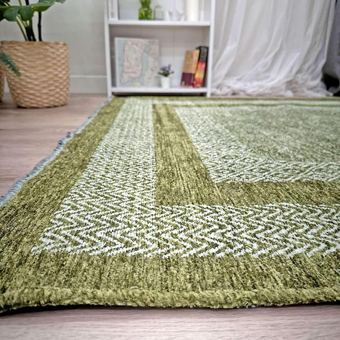 Alfa Rich 5x8 Green Washable Area Rugs - Image 4