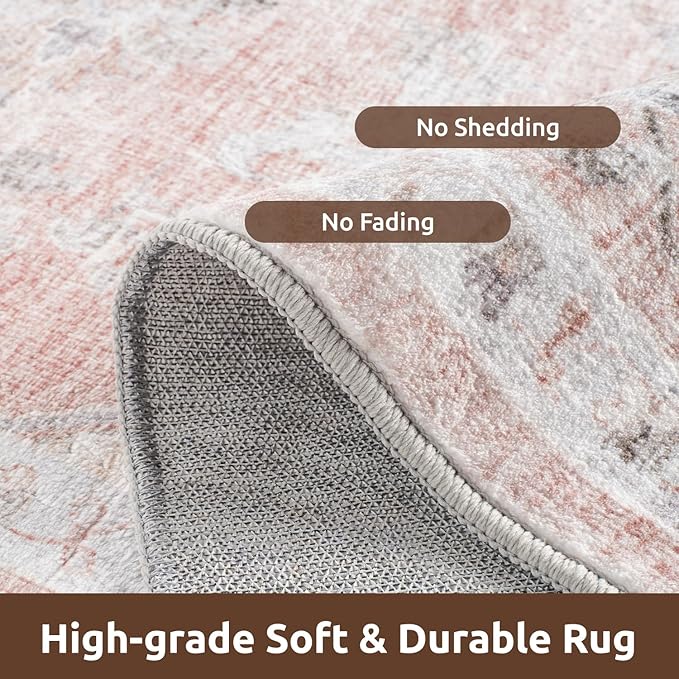 AMOAMI-2X3 Small Rug-Washable Rugs Entryway Mat Indoor-Soft Vintage Non Slip - Image 3