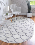 Rugs.com Lattice Frieze Collection Rug – 3' 3 x 5' 3 Oval Ivory Medium Rug by Rugscom