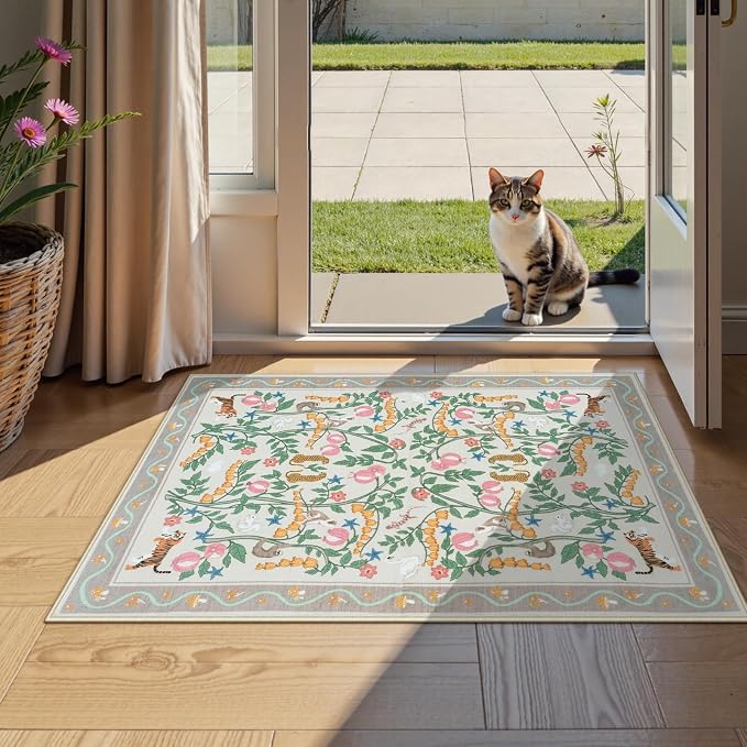Collive 2x3 Rugs for Entryway, Small Washable Jungle Animal Door Mat Indoor - Image 8
