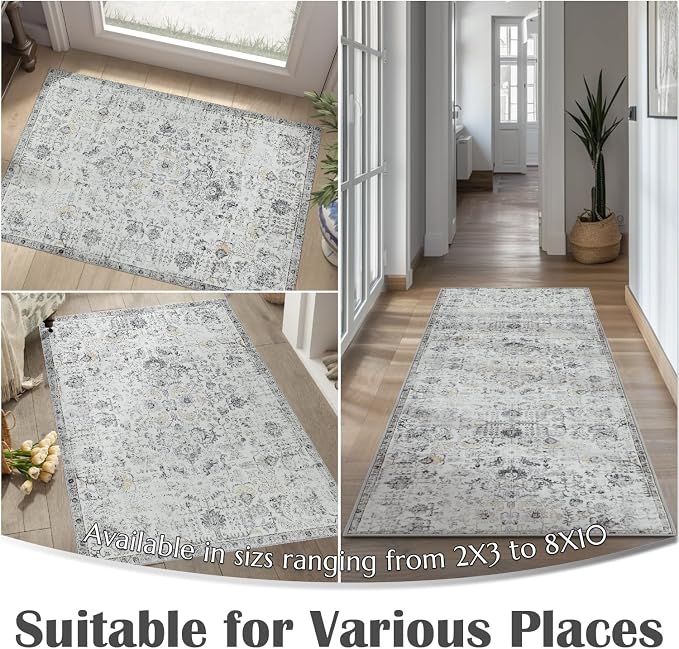 jinchan Kalen Runner Rug 2x10 Washable Area Rug Soft Vintage Hallway Indoor - Image 5