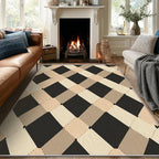 Washable 6x9 Modern Geometric Rug Living Room, Abstract Diamond Design Area Rugs - Image 2