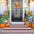 KOZYFLY Striped Outdoor Rug 3x5 Ft Red and White Christmas Front Door Rug Woven by KOZYFLY