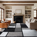 Rugshop Modern Geometric Gray Area Rug, Fade-Resistant Carpet by Rugshop