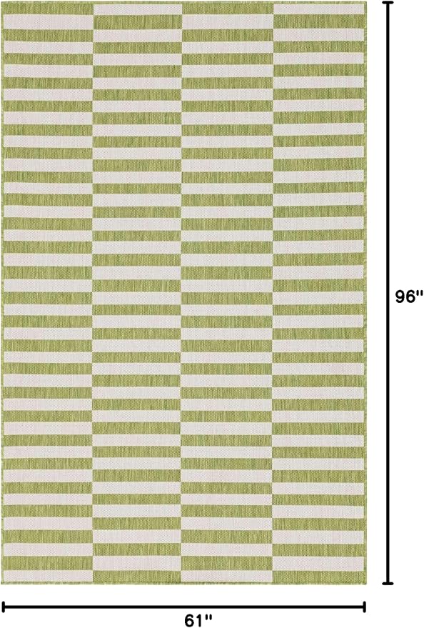 Unique Loom Outdoor Striped Collection Area Rug - Image 2