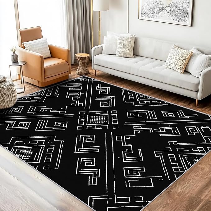 Geometric Rug, Washable 3x5 Rug by Unknown