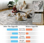 4x6 Machine Washable Area Rug for Living Room, Olive Grey Boho Vintage Floral - Image 7