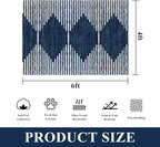 HelloTree Area Rug 4x6 Geometric Rug, Washable Modern Neutral Stain Resistant - Image 2