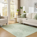 WITSHOCK 5x7 Washable Rug for Living Room, Modern Floral Distress Print Pattern by WITSHOCK