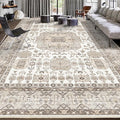 8x10 Area Rug Washable Living Room Carpet Bedroom Rug, Retro Accent Throw by PhonzenuoCarpet