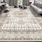 8x10 Area Rug Washable Living Room Carpet Bedroom Rug, Retro Accent Throw by PhonzenuoCarpet