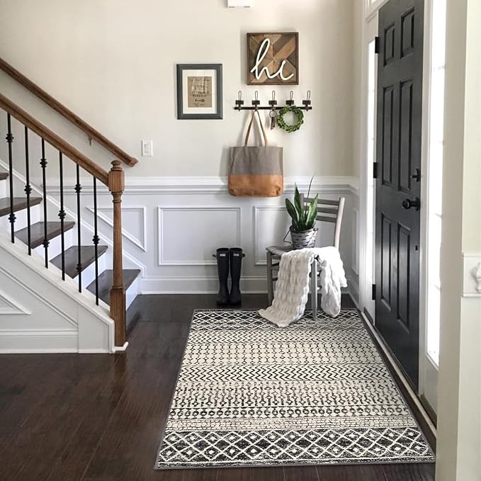 3x5 Rug for Living Room, Ultra Soft Non Slip Moroccan Washable Rug, Distressed - Image 2