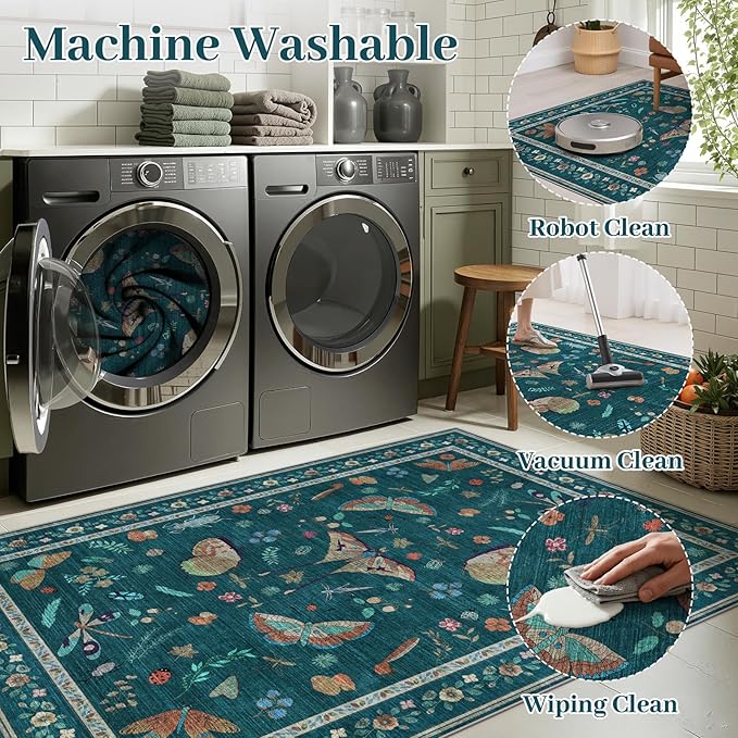 6ft Washable Round Rug - Image 7