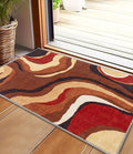 YIHOUSE Burnt Orange Rug 2x3 Washable, Farmhouse Brown Retro Carpets, Geometric by YIHOUSE