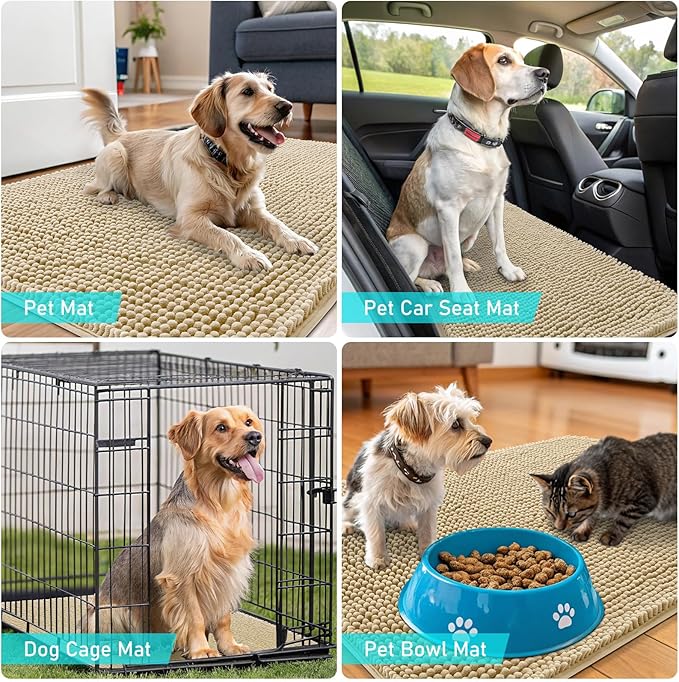 OLANLY Dog Door Mat for Muddy Paws 47x32, Absorbs Moisture and Dirt, Absorbent - Image 7