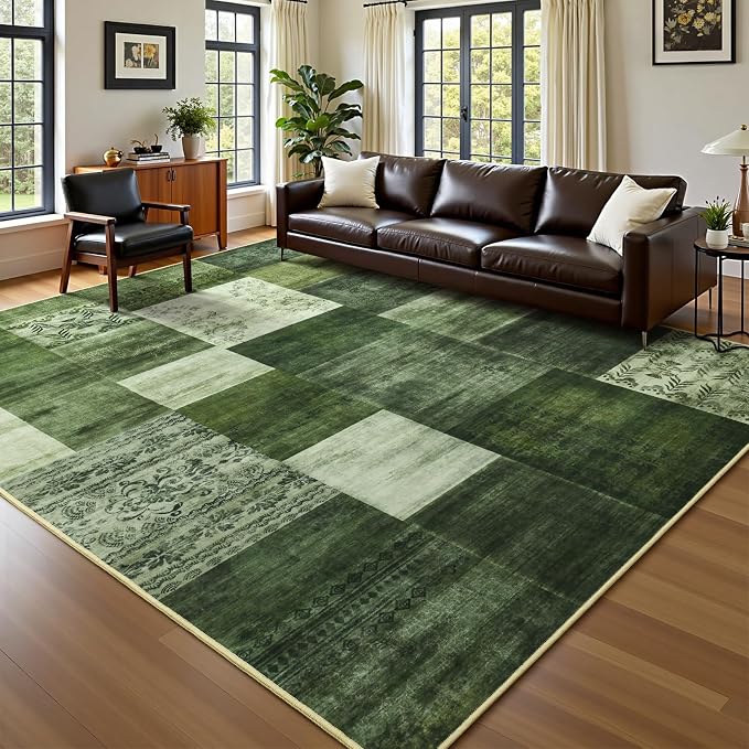 DweIke Washable Area Rugs for Living Room, 5x7 Soft Bedroom Rugs, Geometric - Image 8